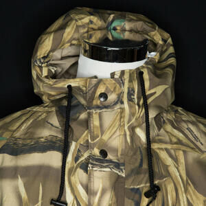 VTG Men’s 10X Gore-Tex Rainwear Advantage Wetlands Camo Hooded Rain Jacket Sz XL